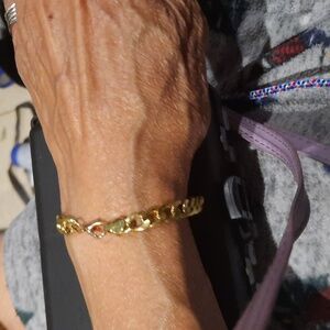 WOMEN'S Rare 6" GENUINE GOLD OVER BRASS 6" Chunky CURB CHAIN BRACELET Clearance